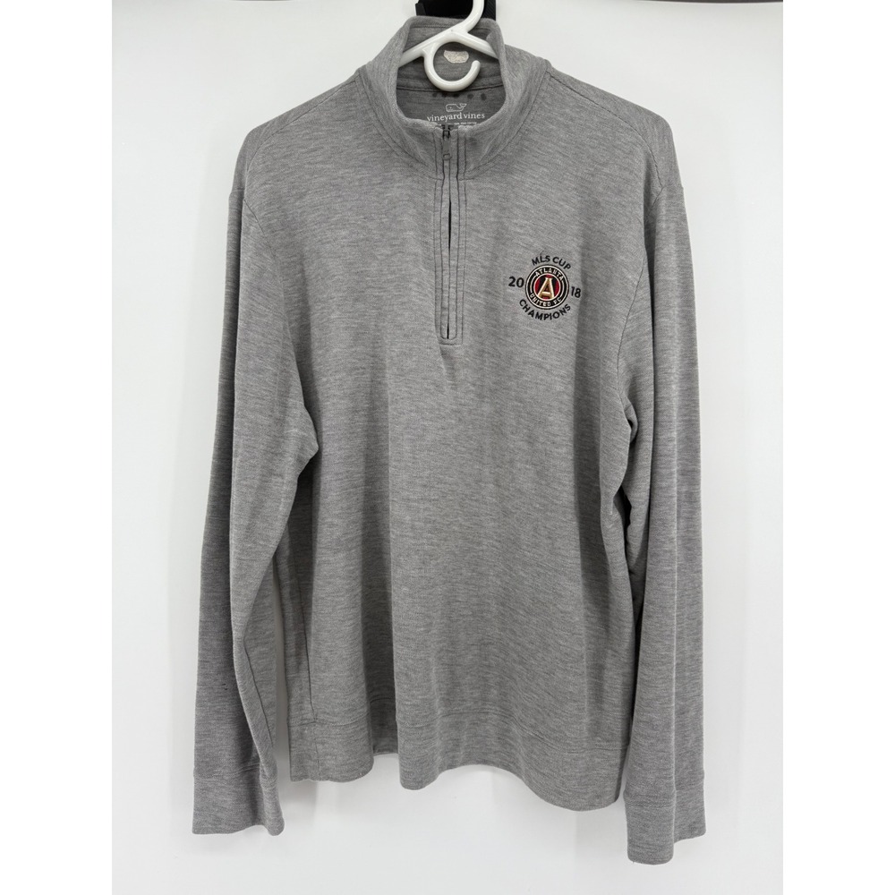 Vineyard Vines Men's Gray MLS Cup 2018 Atlanta United FC Champions Quarter Zip - Picture 2 of 7